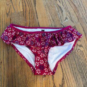 NWT TEA COLLECTION Fully-lined Okinawa Ruffle Bikini Bottoms - Bouquet Sz 10